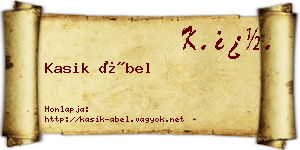 Kasik Ábel névjegykártya