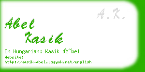 abel kasik business card